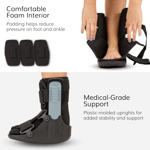 Short Walking Boot for Broken Toe Injuries, Sprained Ankles, Post-Op Support (XS) S64348