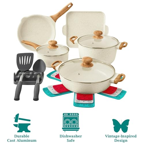 14-Piece Cast Aluminum Nonstick Cookware Set U8212