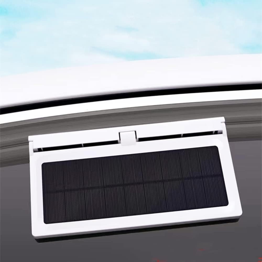 White 12V Solar Powered Car Window Fan J1593