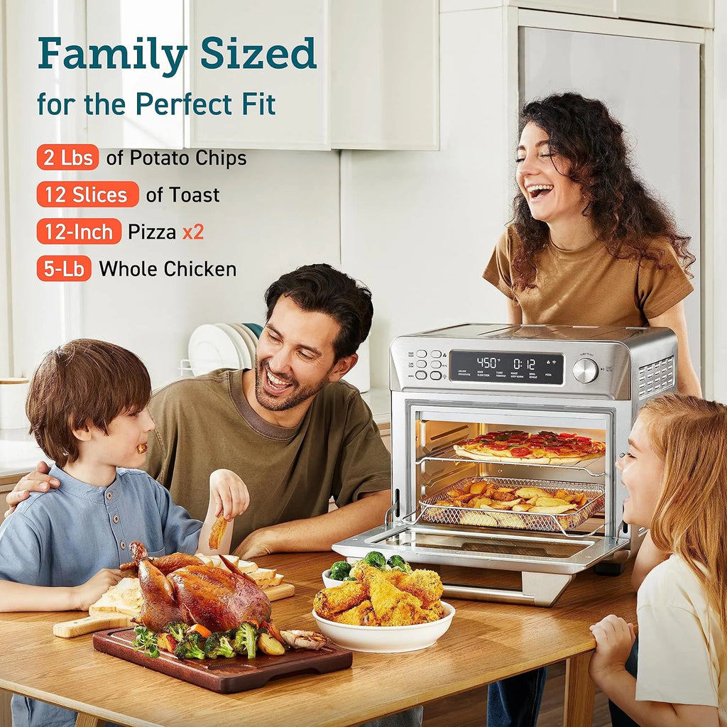 Silver 30L Air Fryer Toaster Oven Combo Convection Rotisserie Dehydrator K109205