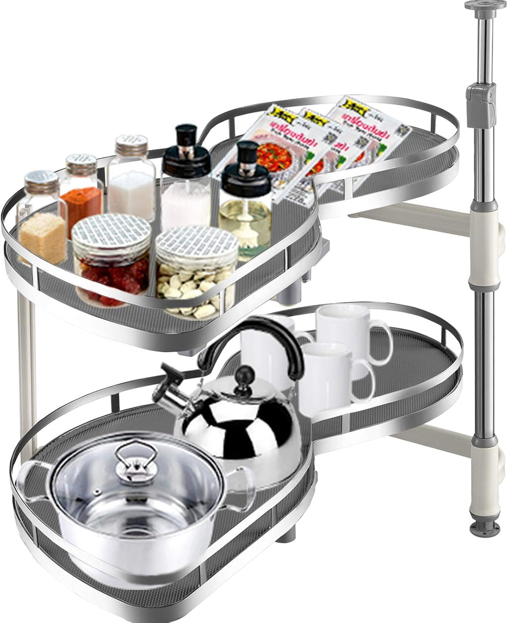 2 Tier Swing Tray Blind Corner Cabinet Organizer Q294313