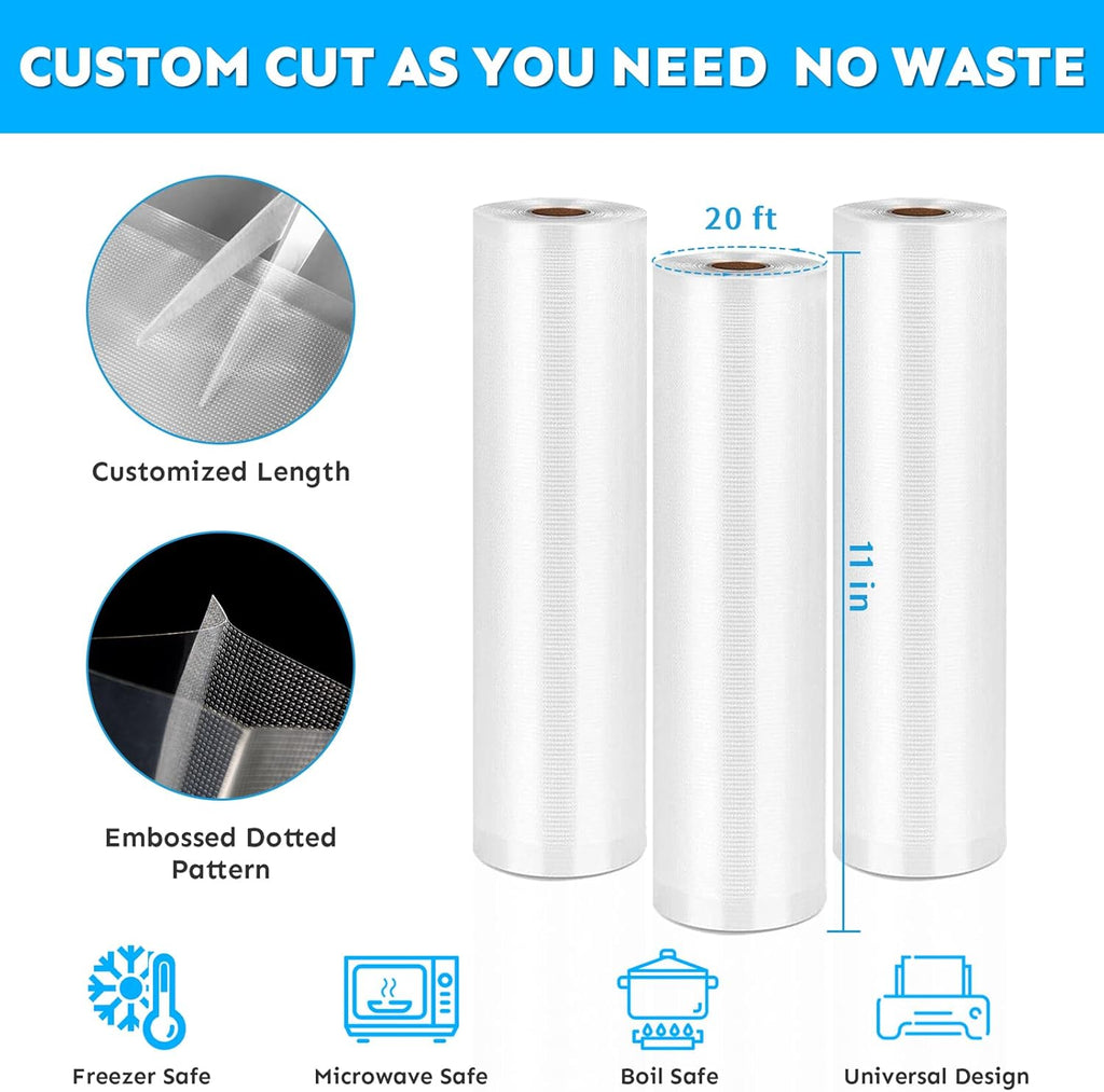11"X20' 3Pack BPA-Free Vacuum Seal Rolls H84889