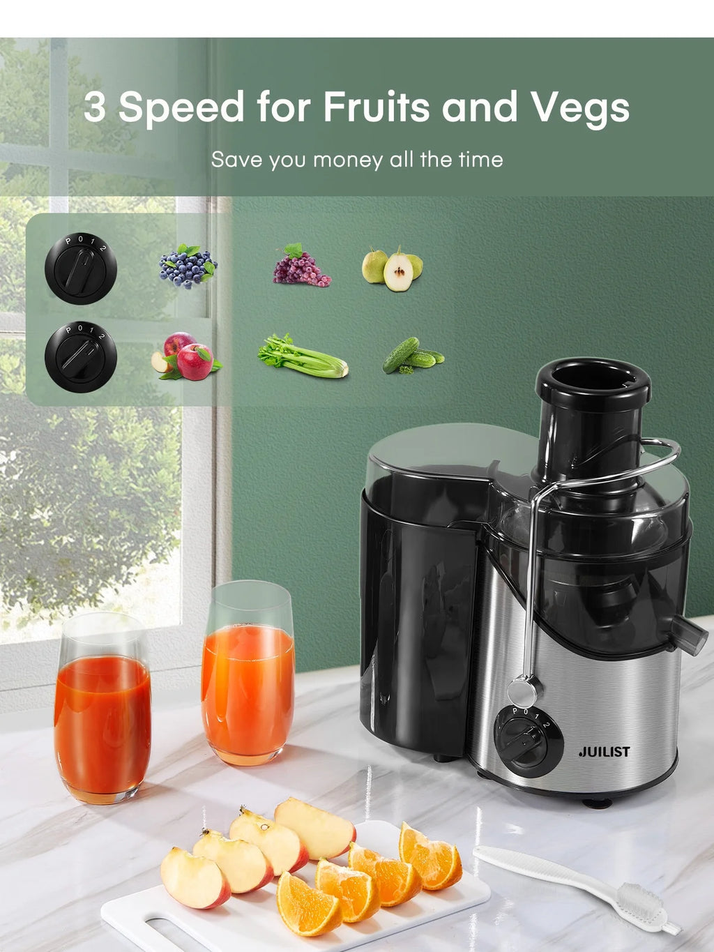 Black Juicer Machine with 3" Feed Chute L312