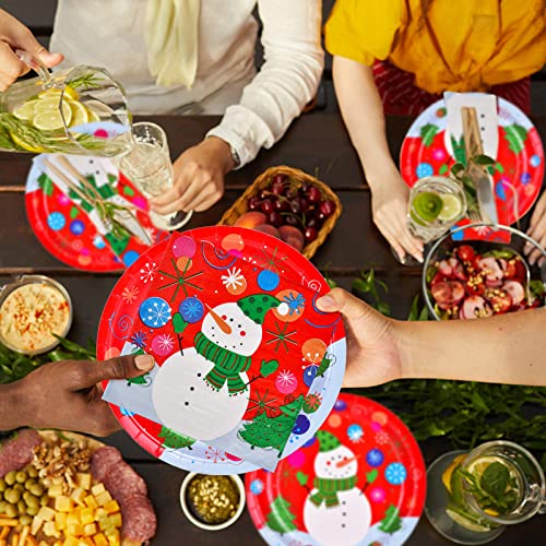 Christmas Snowman Disposable Paper Dinner Plates and Napkins L349