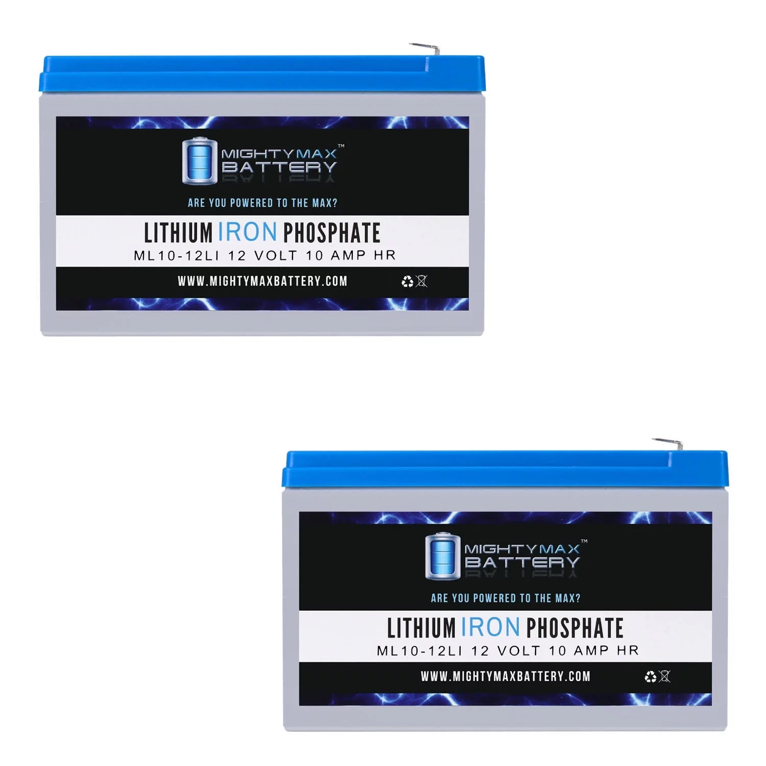 12V 10AH Lithium Replacement Battery - 2 Pack K34295