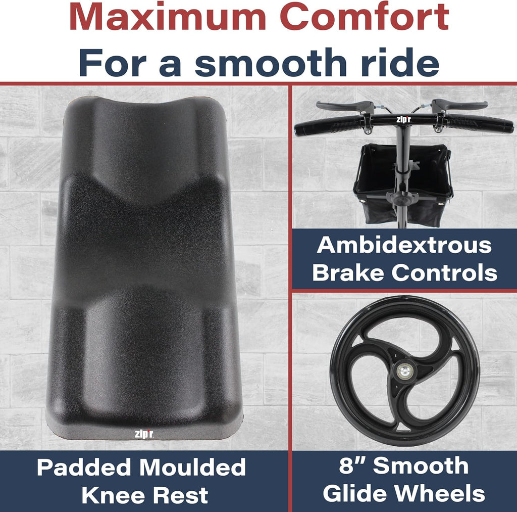 Portable Knee Scooter with Removable Storage Bag V1343