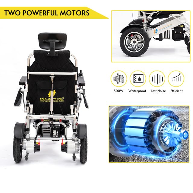 Lightweight Foldable Electric Wheelchair with Blue Seat H85227