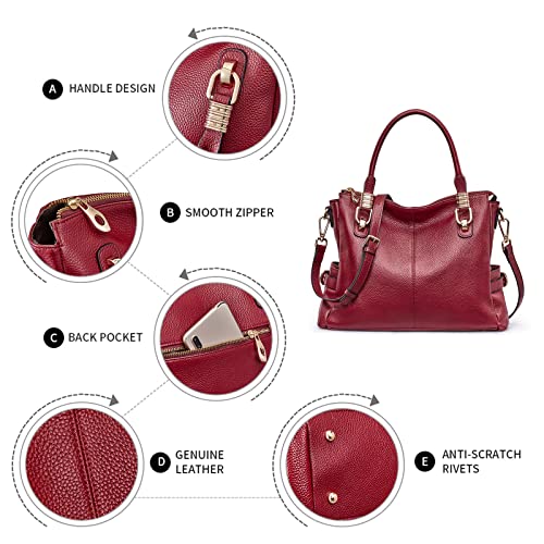 Soft Genuine Leather Satchel Tote Shoulder Bag B653794