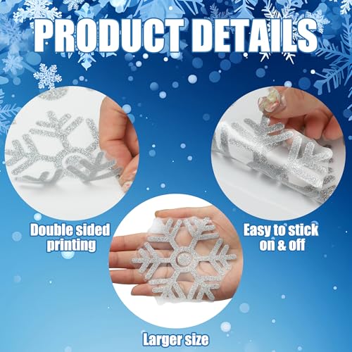 Extra Large Glitter Snowflake Window Clings H60599