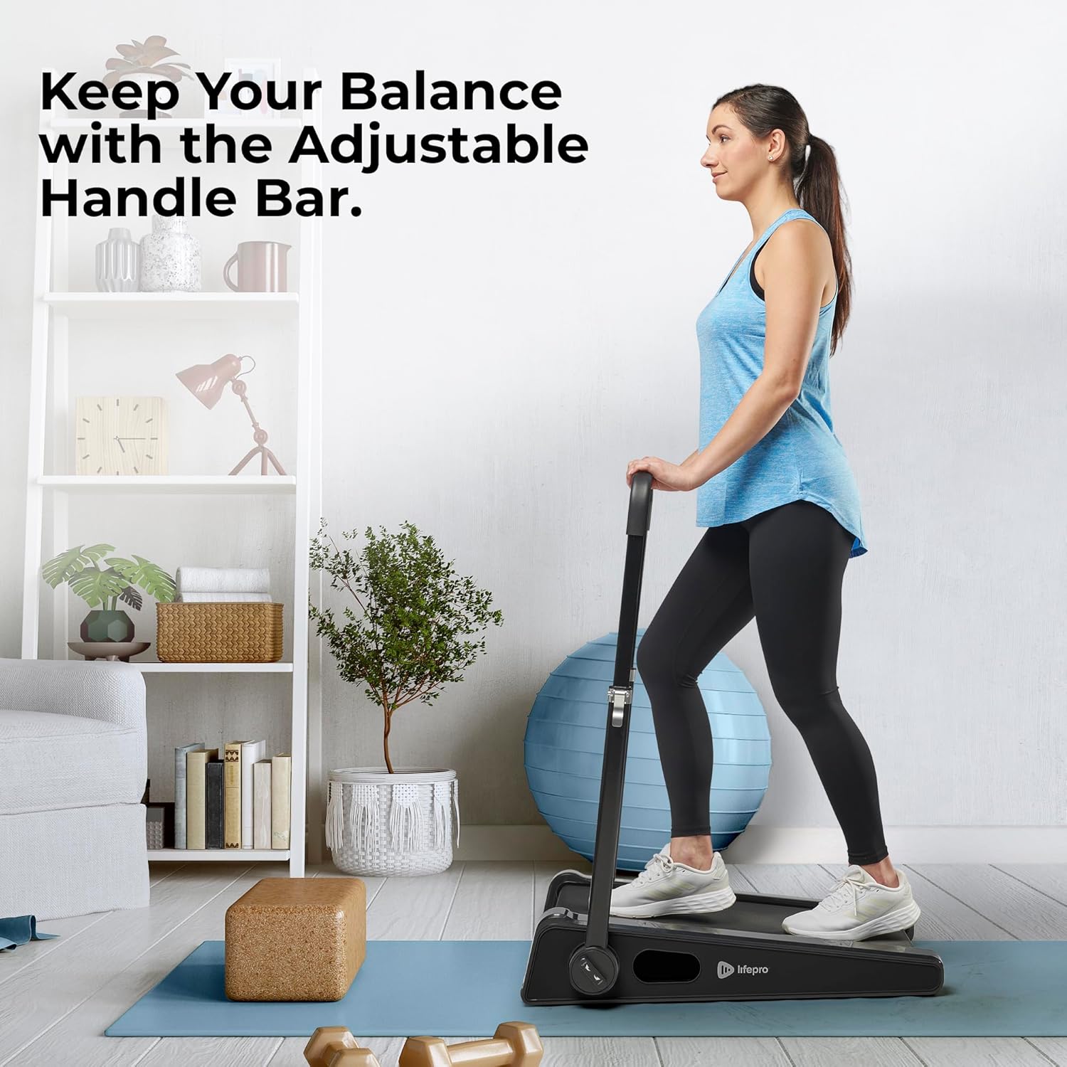 Smallest Portable Mini Walking Pad with Adjustable Handlebar, Max Speed 3 MPH, 30 inch Mini Walking Treadmill, 220 Lbs Max Weight J450330