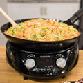 14-inch Carbon Steel Induction Wok with Tempered Glass Lid I316