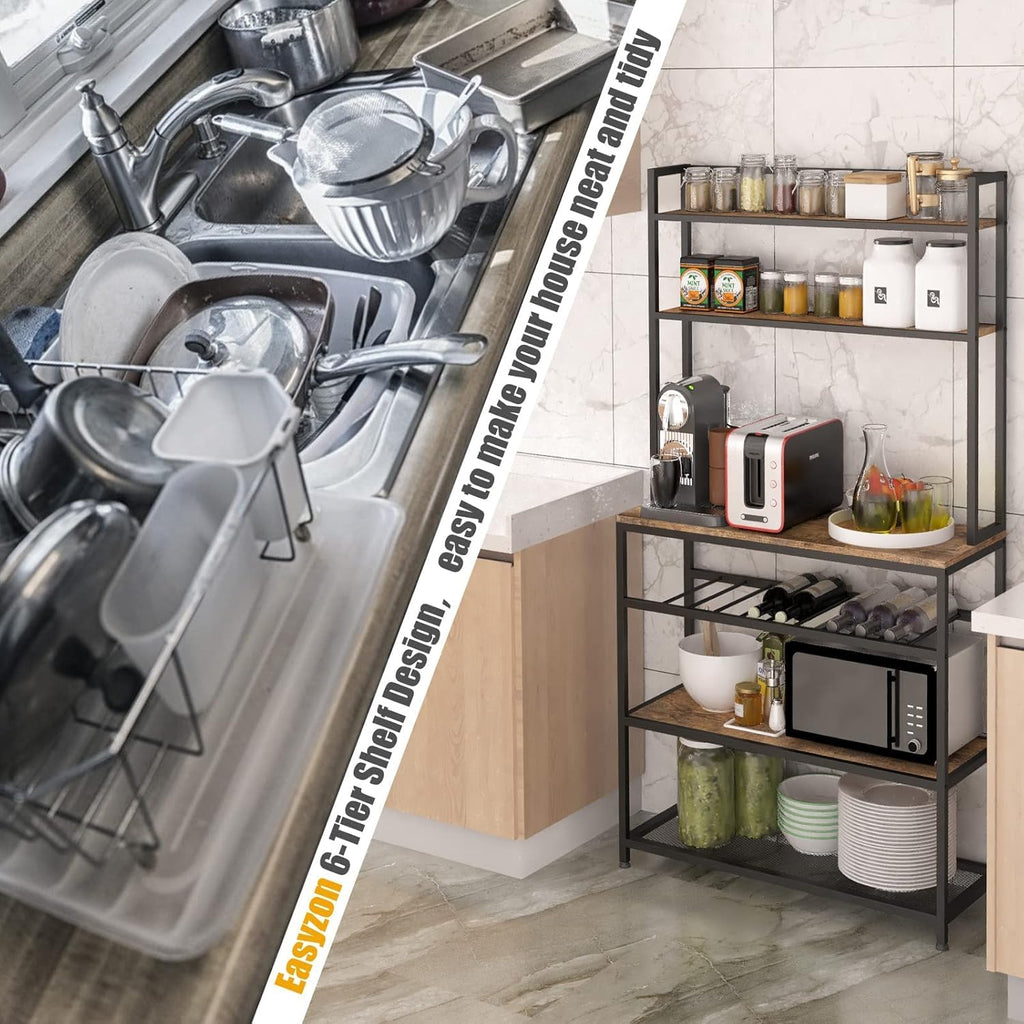 Industrial Kitchen Baker's Rack Microwave Oven Stand Kitchen Pantry Shelf Free Standing Utility Storage Cabinet Sideboard Y829