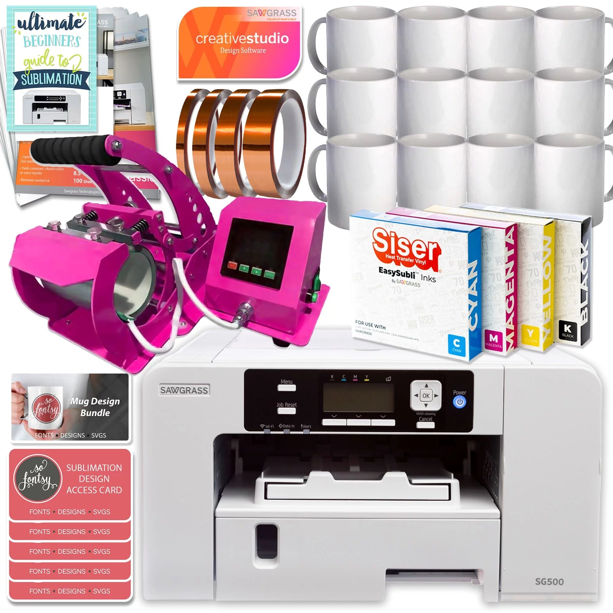 Sublimation Printer with Mug Press Bundle K788556