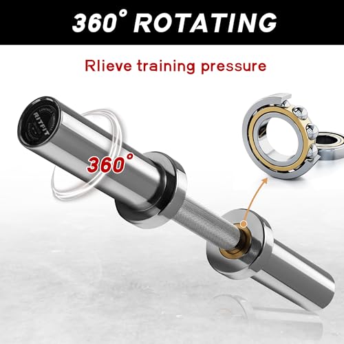 16”/20” Olympic Dumbbell Handles Pair of 500lbs Capacity Loadable Dumbbell Bars with Collars for 2” Olympic Weight Plates O786