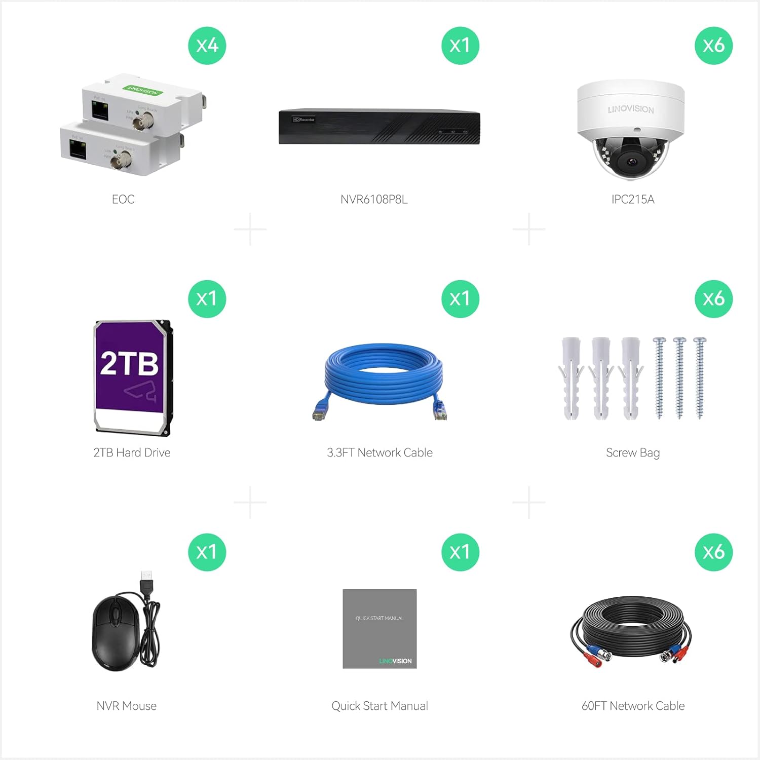 8CH 4K IP Security Camera System with 5MP POE IP Dome Cameras F571