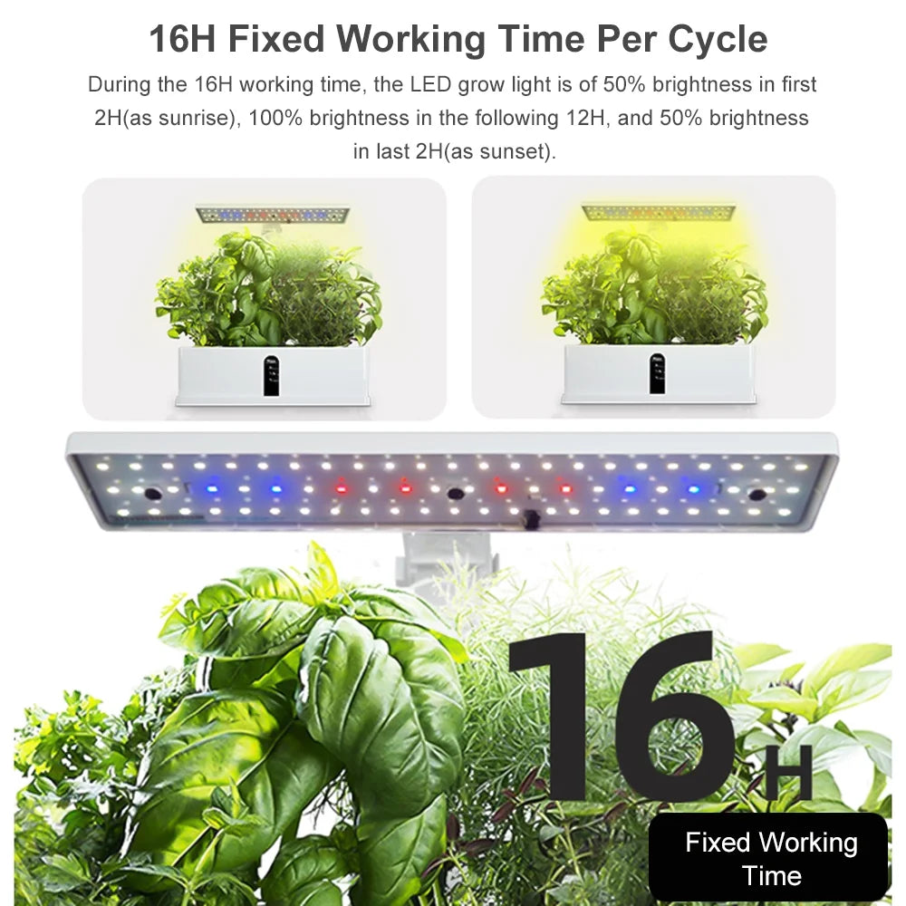 9 Pods Hydroponic Growing System with Adjustable Grow Lights M484826