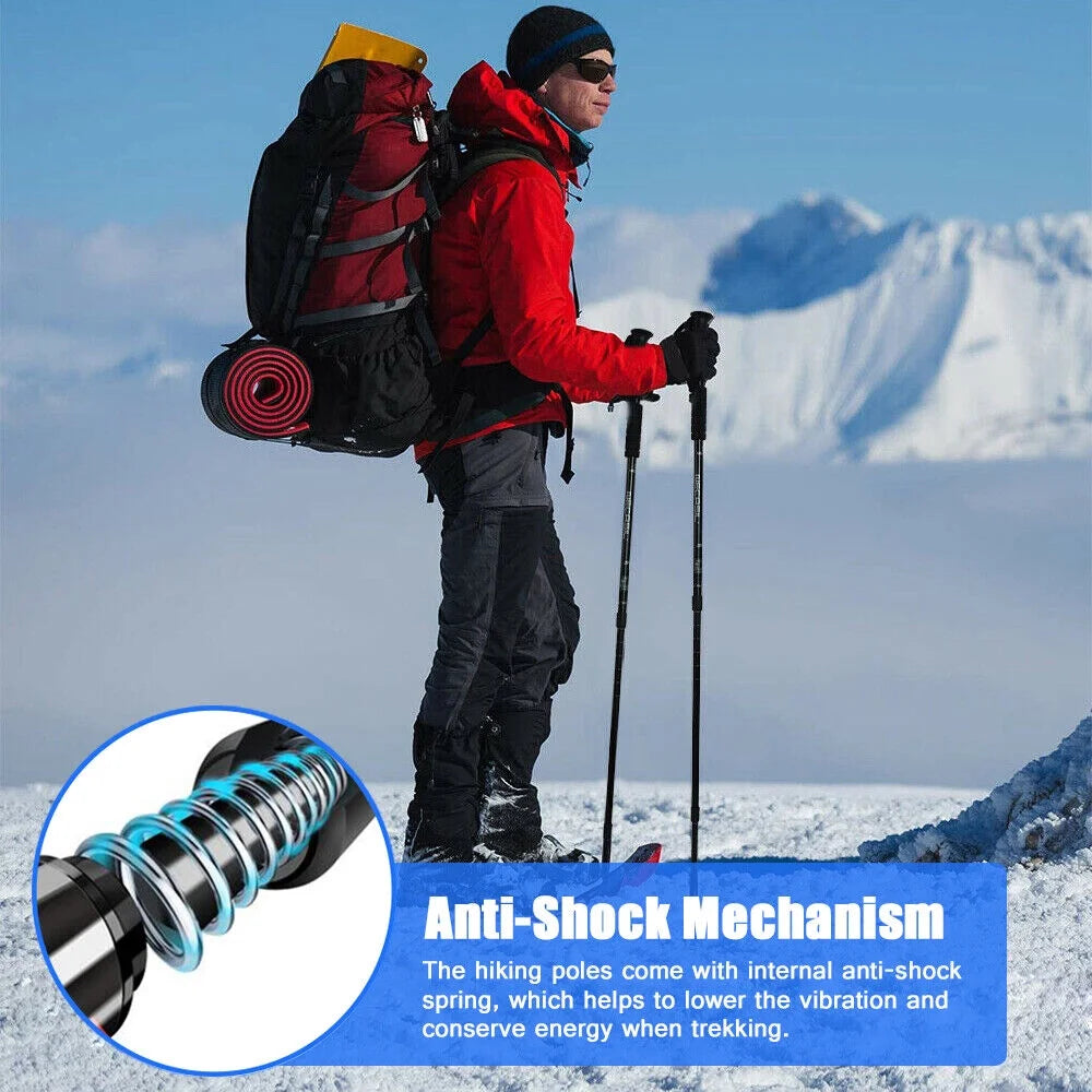 Blue Aluminum Quick Lock Trekking Poles Z634123