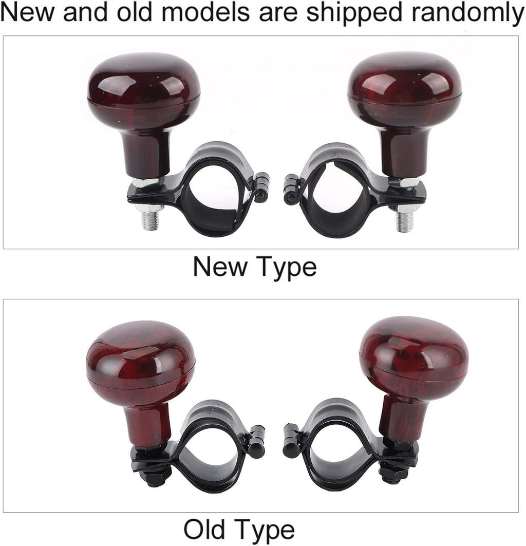 Mahogany Woodgrain Steering Wheel Spinner Knob 2Pcs C494447