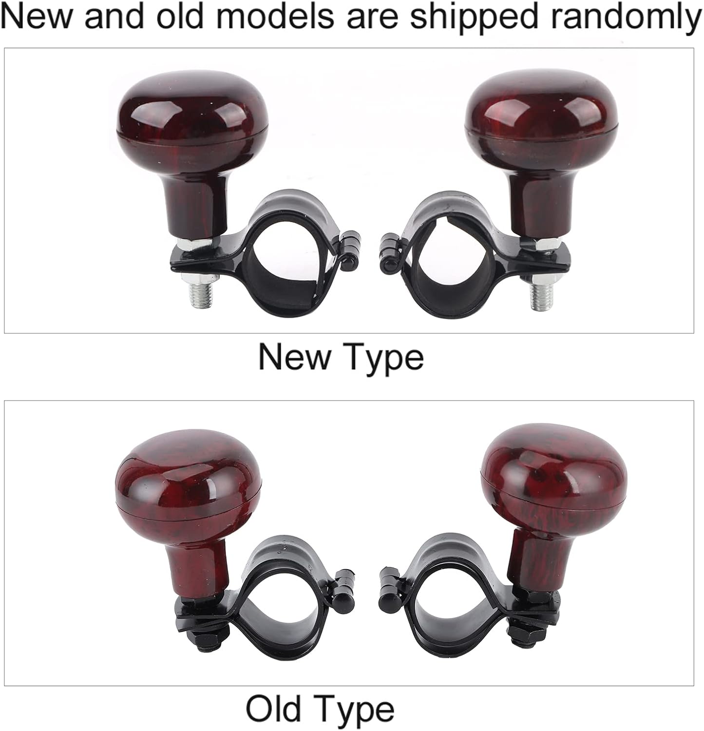 Mahogany Woodgrain Steering Wheel Spinner Knob 2Pcs C494447