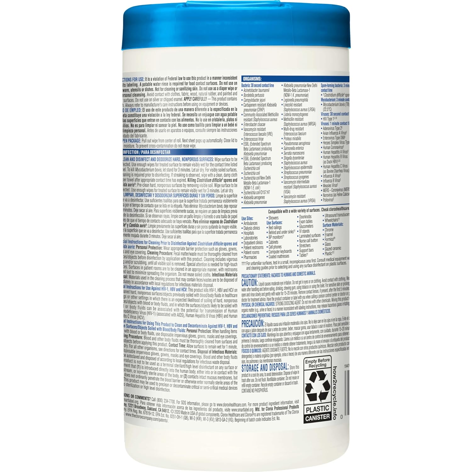 70 Count Bleach Germicidal Wipes D9537