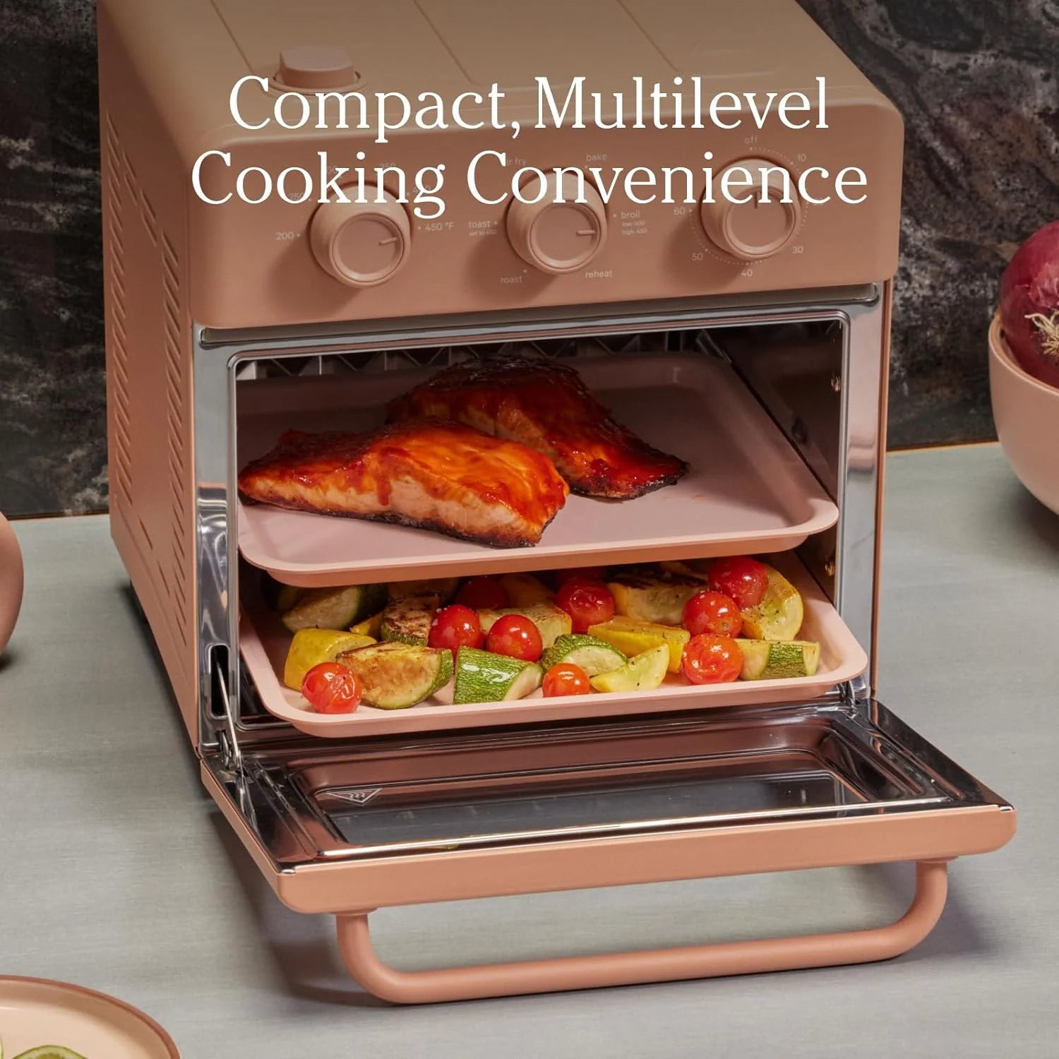 6-in-1 Air Fryer & Toaster Oven with Steam Infusion T802