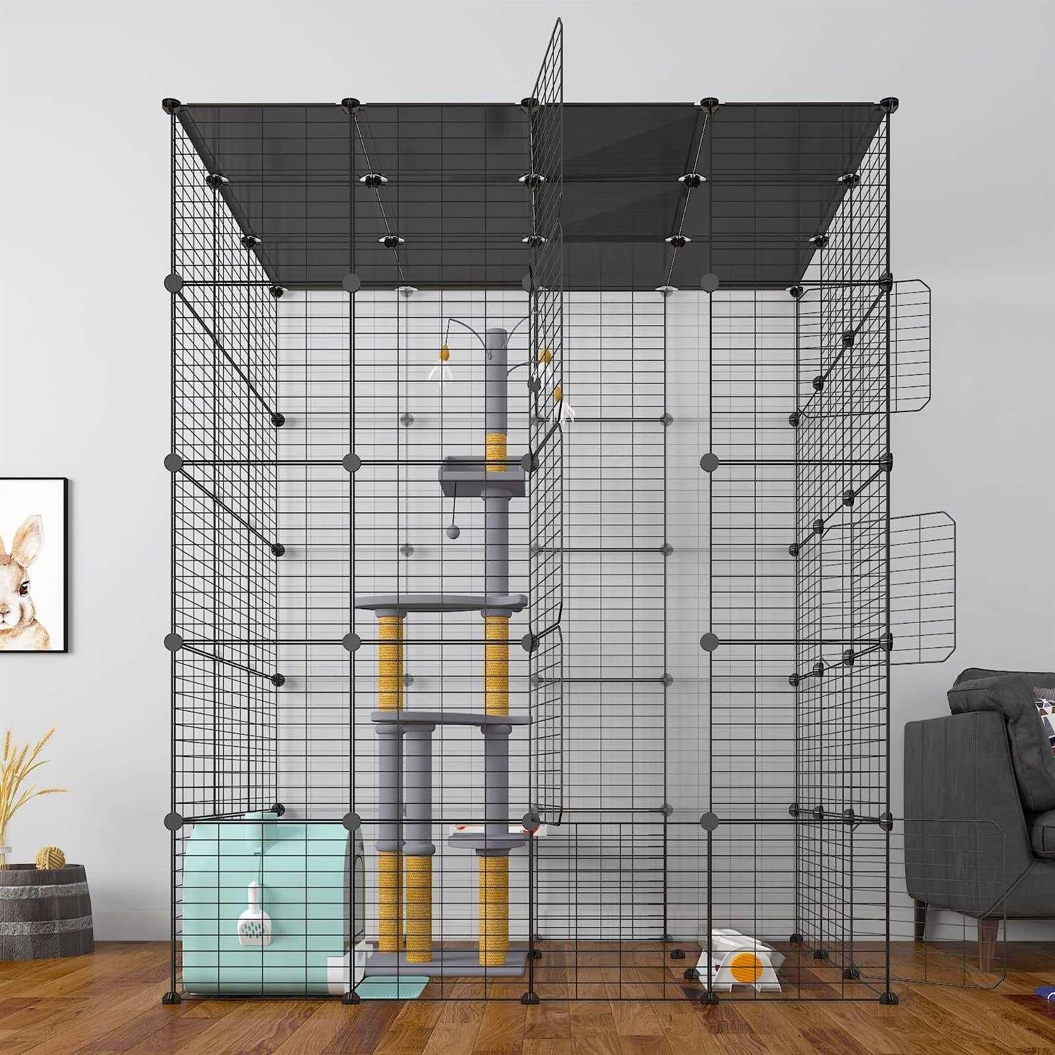 Large Cat Cage Metal Wire Kennels Crate K68710