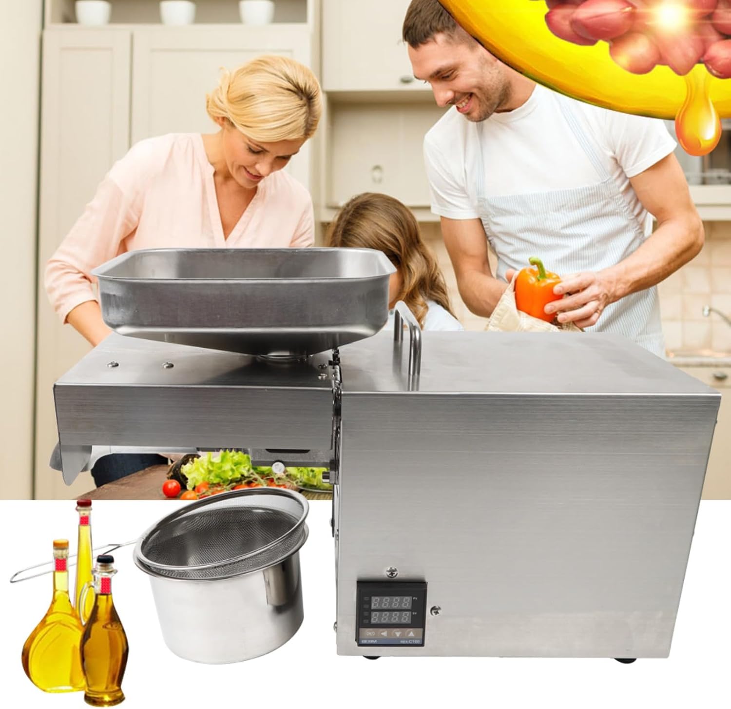 1500W Stainless Steel Electric Automatic Oil Press Machine E1174