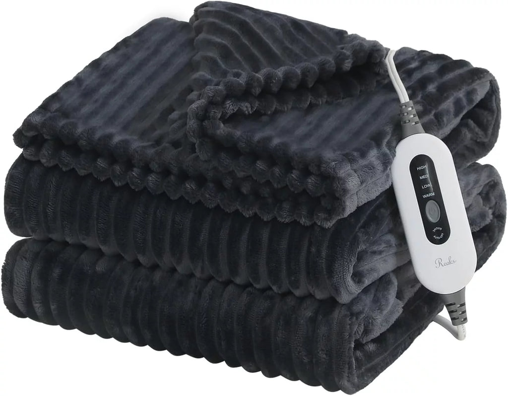 Dark Grey 50" x 60" Flannel Heated Electric Blanket V885595