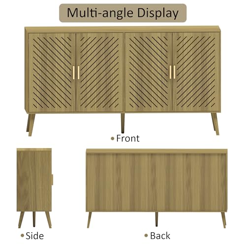 Walnut Wood Sideboard Cabinet with 4 Doors I25741