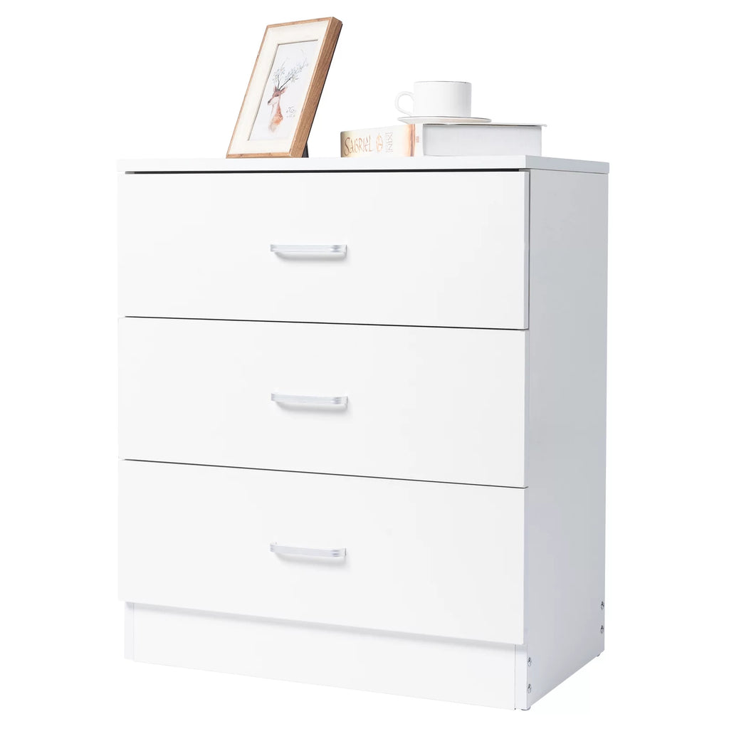 White 3-Drawer Wooden Dresser M65035