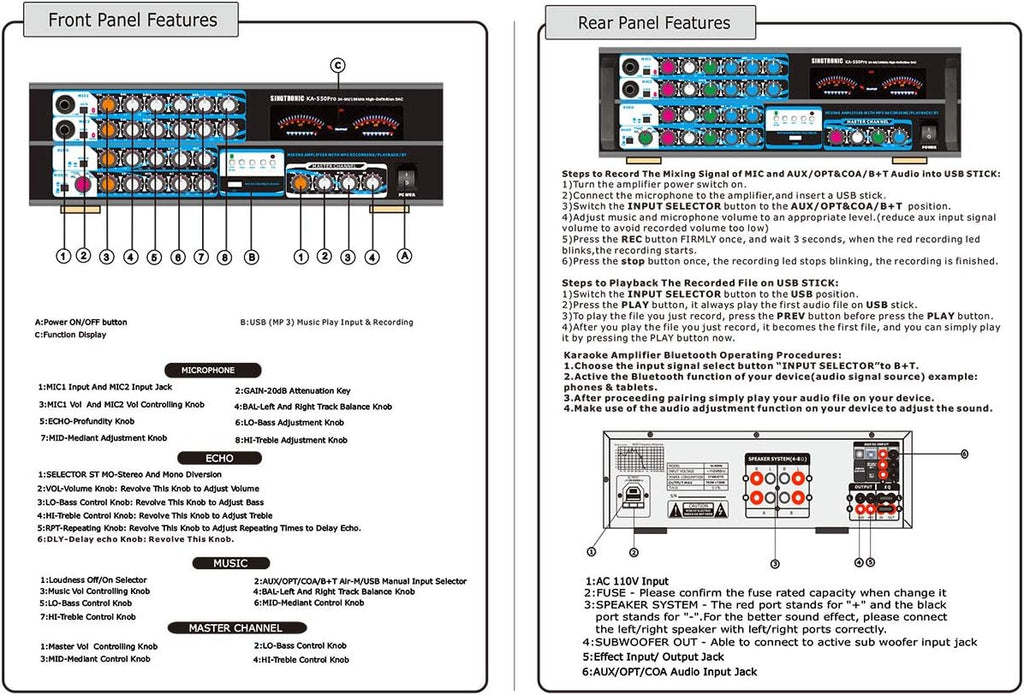 1500W Mixing Amplifier Karaoke with Bluetooth K9314