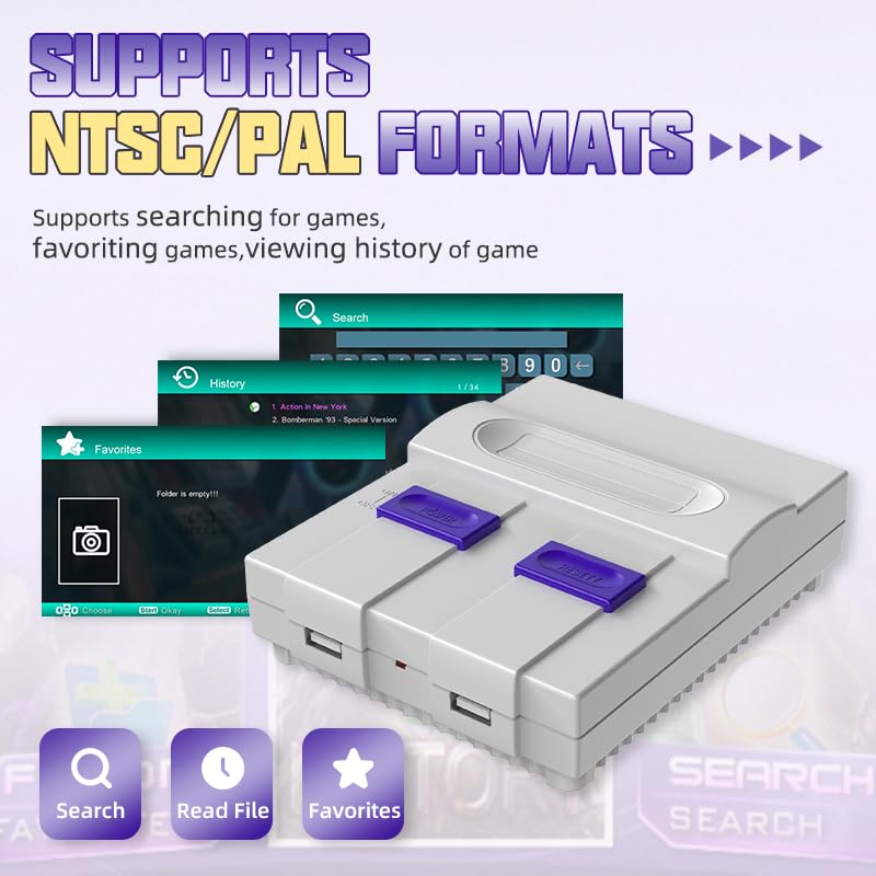 16Bit Video Game Console with 5000 Classic Games and 2.4G Wireless Controllers P365897