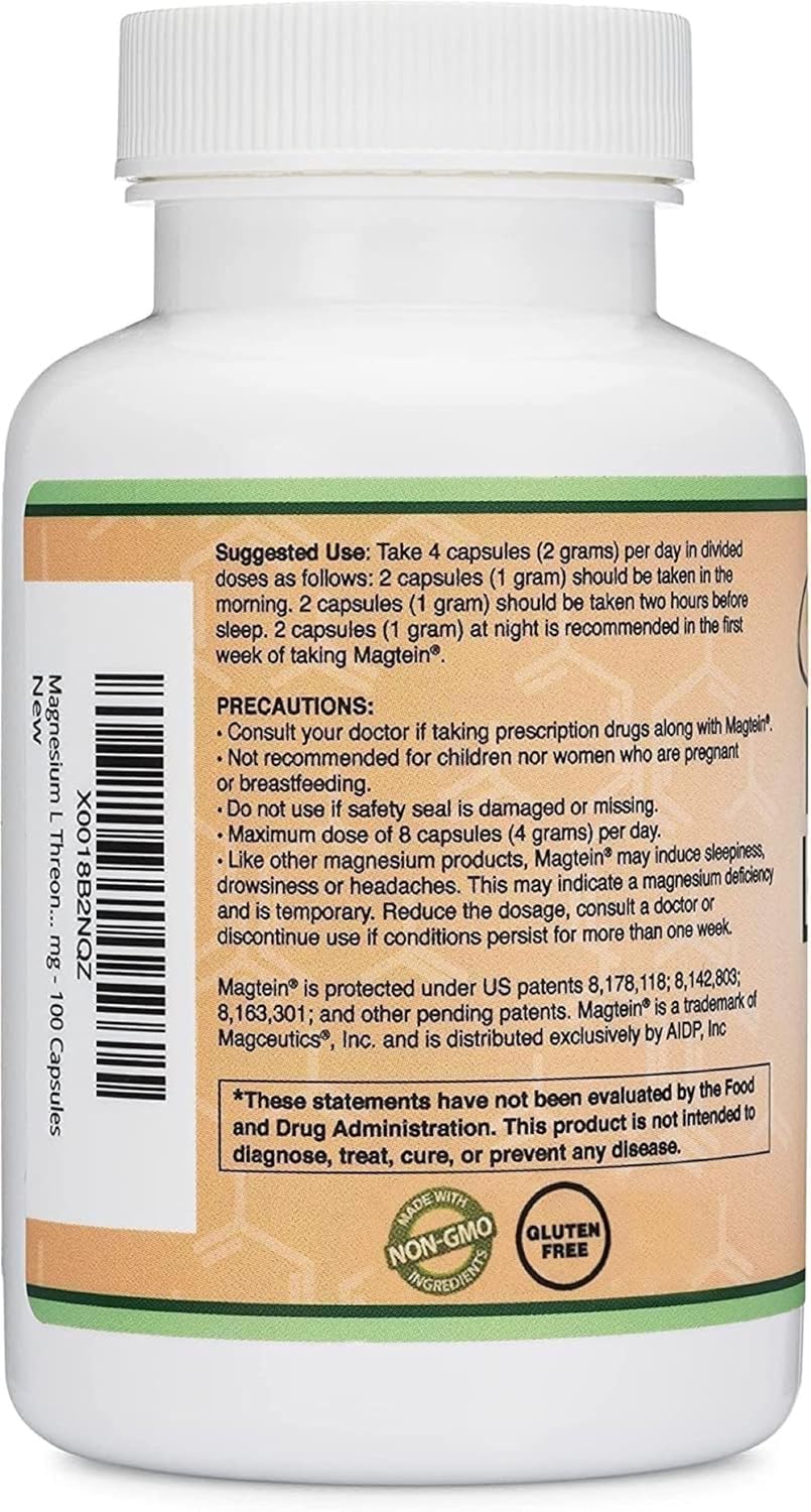 Magnesium L Threonate Capsules 2,000 mg 100 Capsules U860