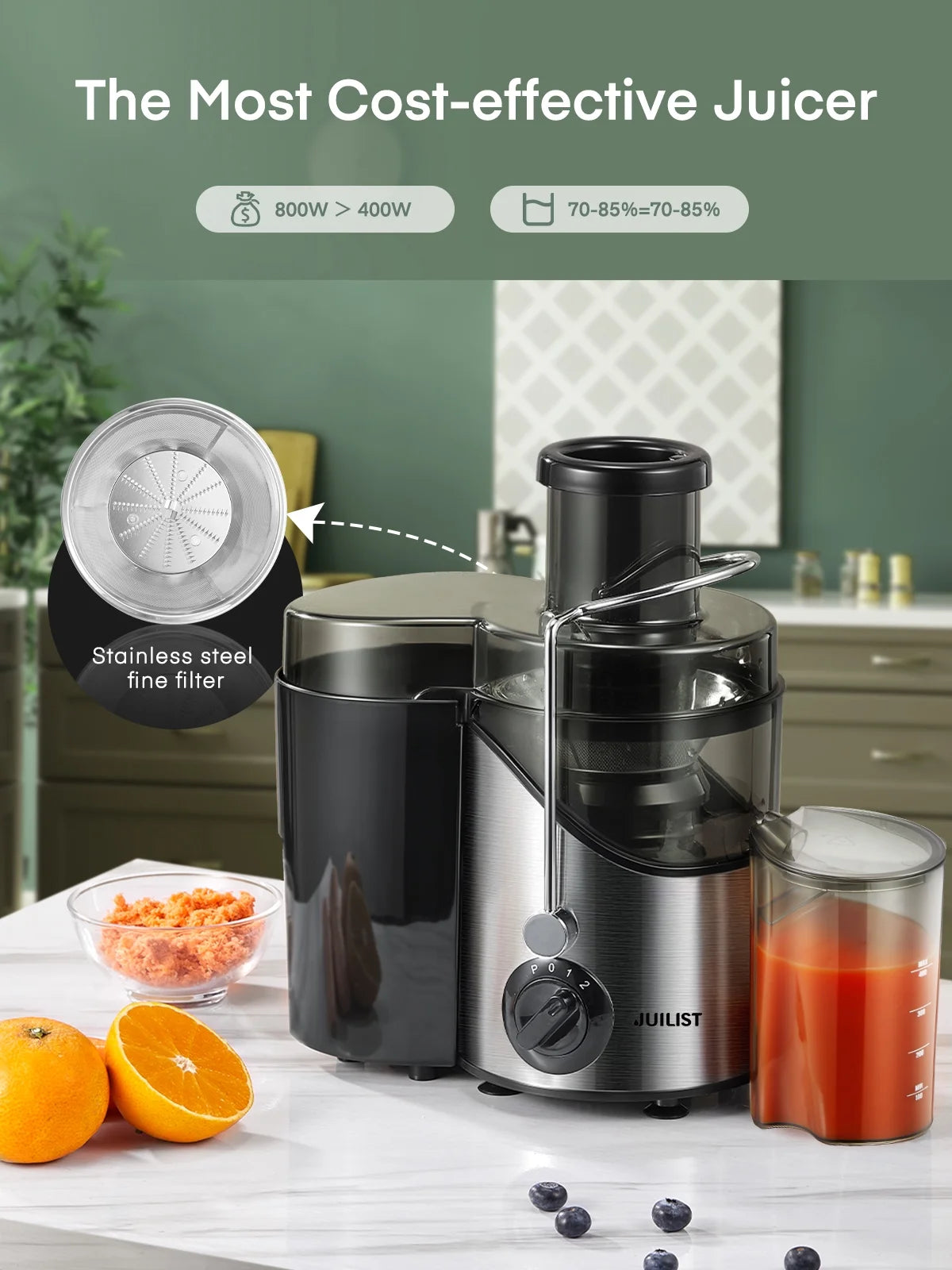 Black Juicer Machine with 3" Feed Chute L312