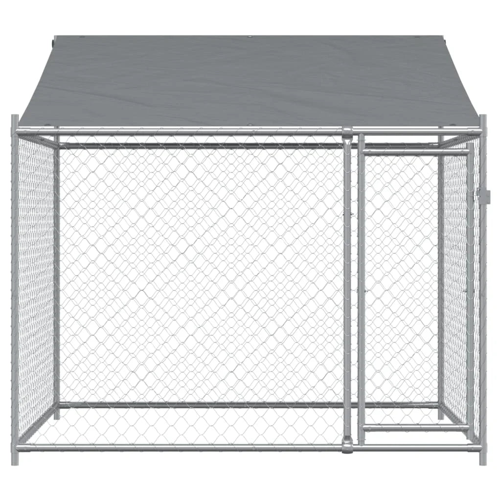 Gray Galvanized Steel Dog Cage 6.6'x6.6'x6.6' X89668