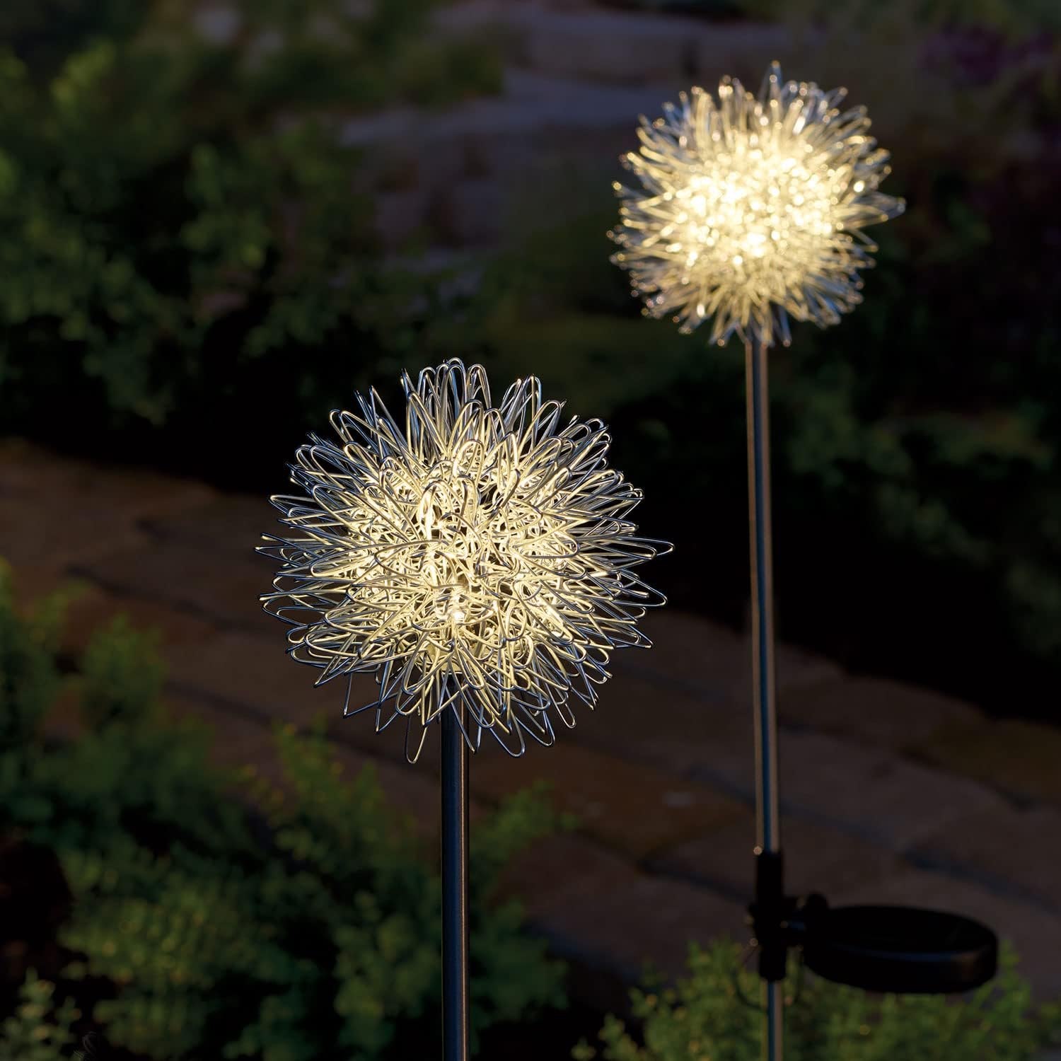 Set of 2 LED Solar Garden Stakes N470