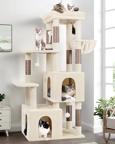 Light Grey Heavy Duty Cat Tree with Scratching Post F50867