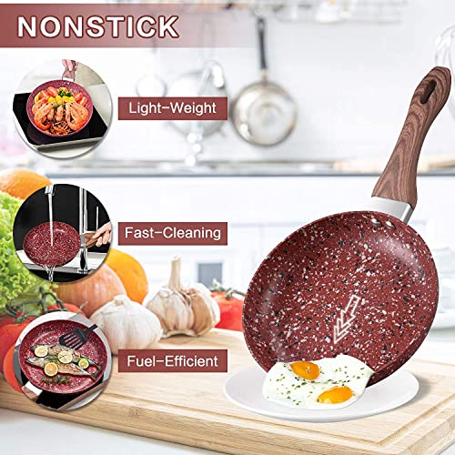 5 Piece Nonstick Cookware Set with Saucepan and Frying Pans M383
