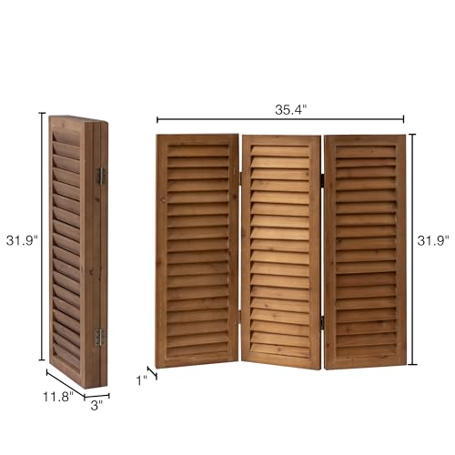 White 3 Panel Wood Folding Room Divider H9239