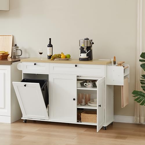 60" Kitchen Island with Power Outlet & Drop Leaf S623889