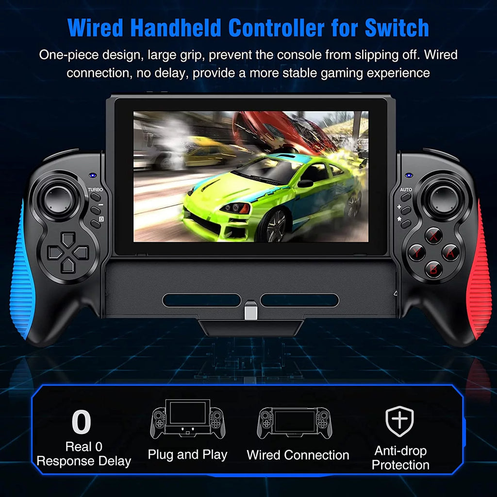 One-Piece Joypad Controller with Adjustable TURBO and Dual Motor Vibration U48620