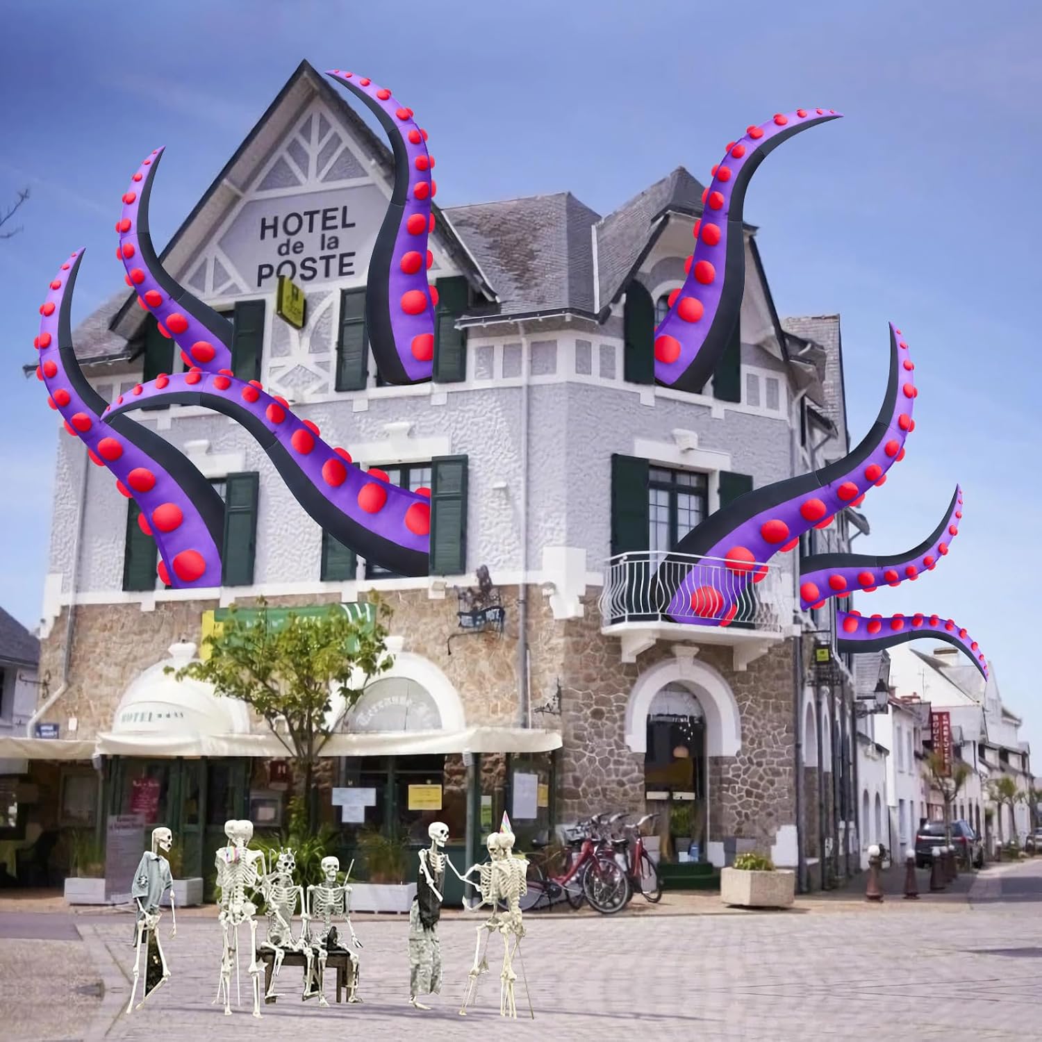 14 FT Huge Halloween Inflatables Octopus Tentacles Built-in LED Lights Inflatable Yard Decoration P1050