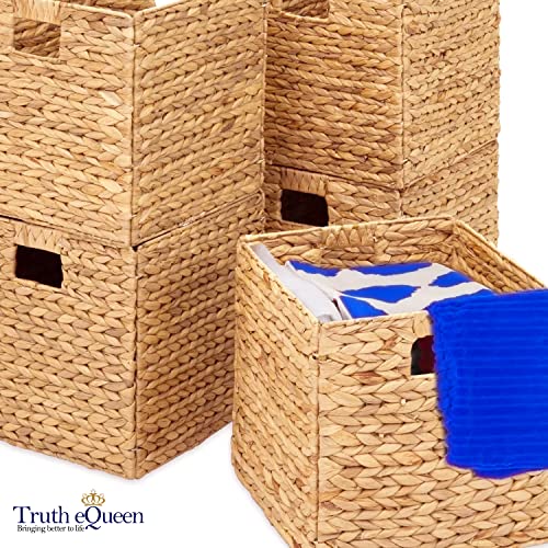Wicker Storage Baskets 12x12x12 In, 6Pcs S887