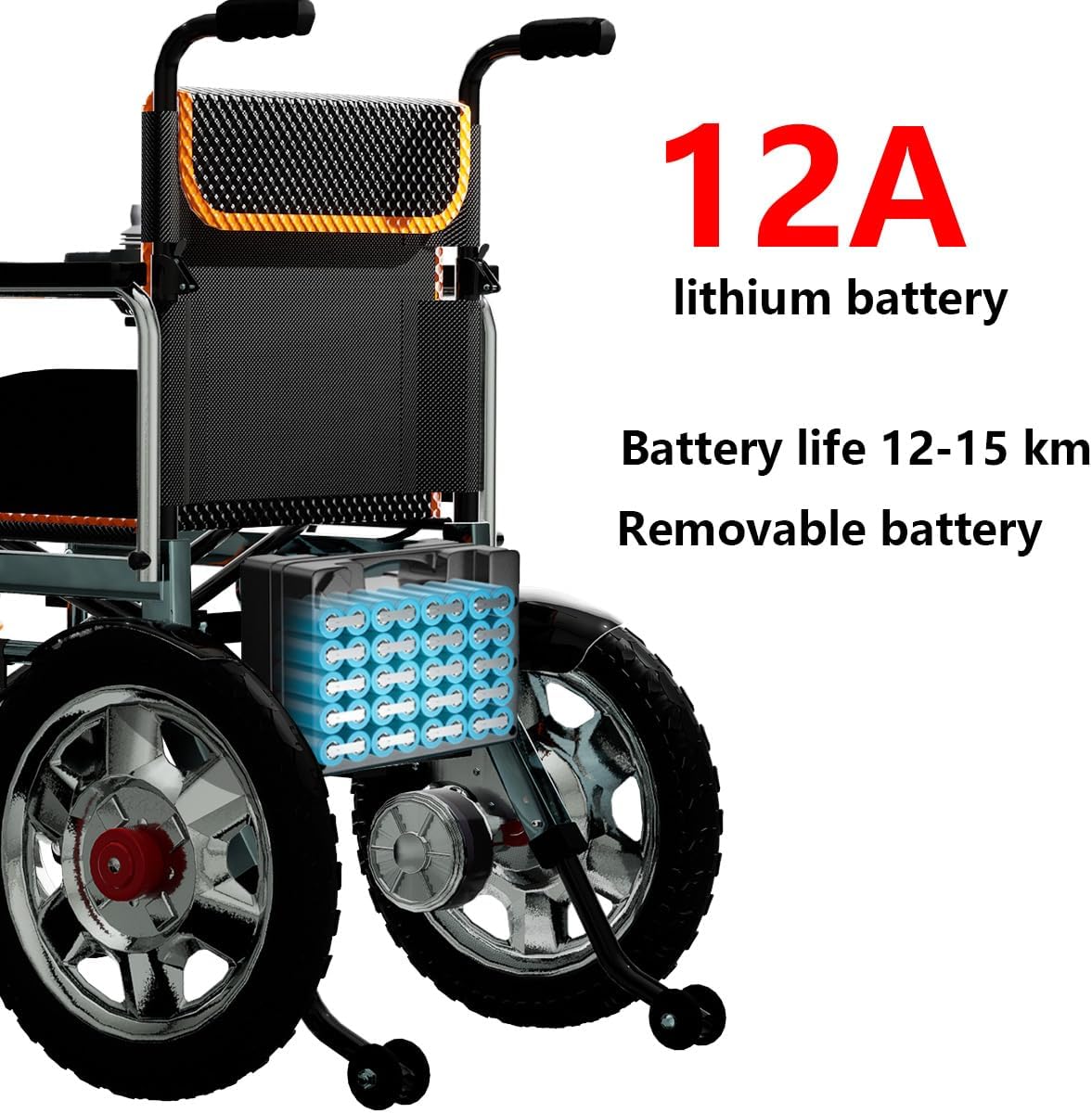 Foldable All Terrain Electric Wheelchair with 20AH Detachable Battery F207229