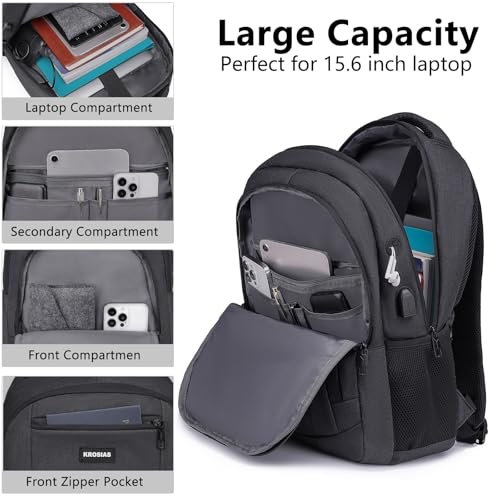 15.6 inch Waterproof Laptop Backpack (Black) M1462