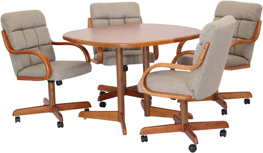 5-Piece 42x42 Laminate Dining Set with Caster Chairs A36862