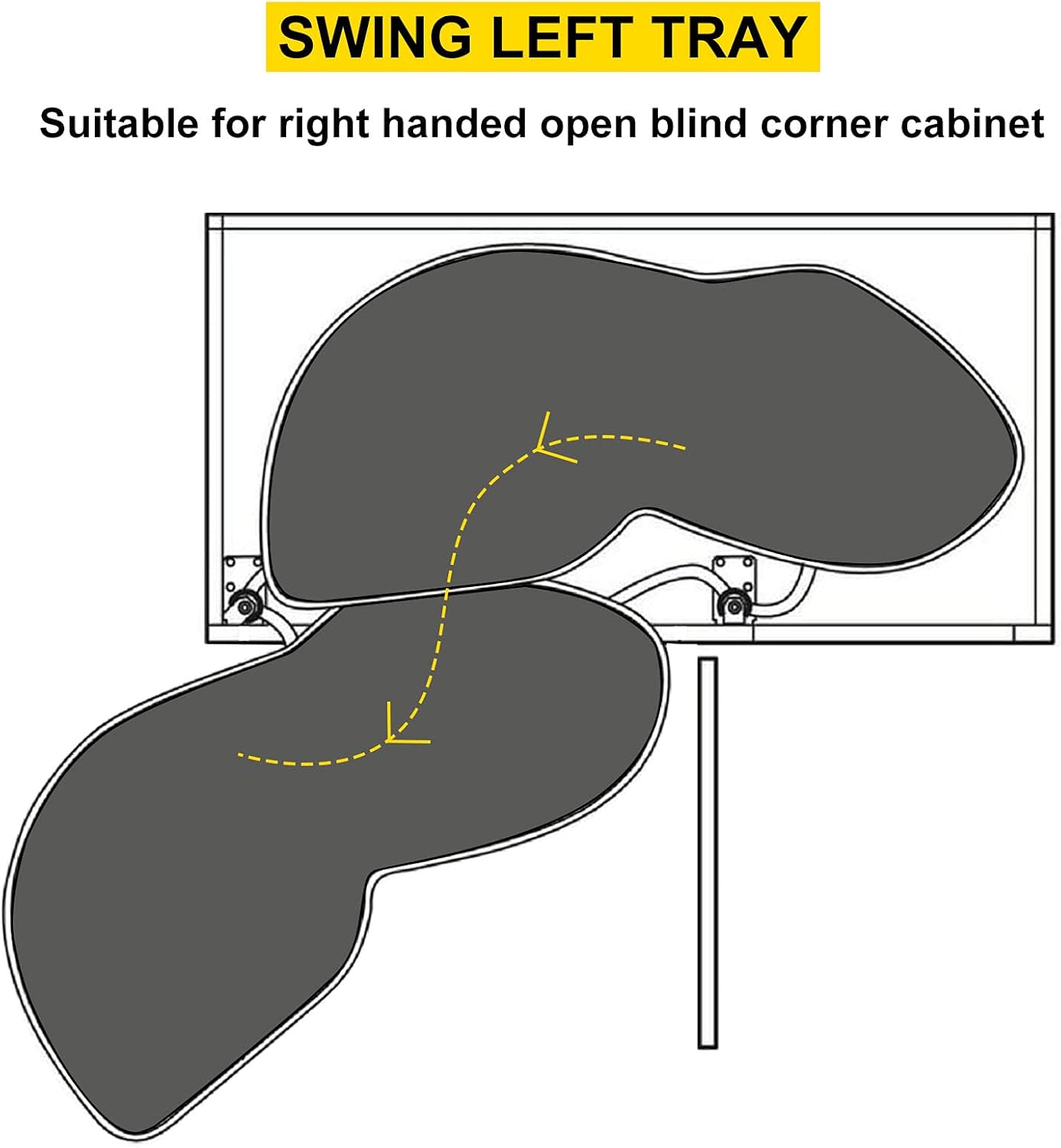 2 Tier Swing Tray Blind Corner Cabinet Organizer Q294313