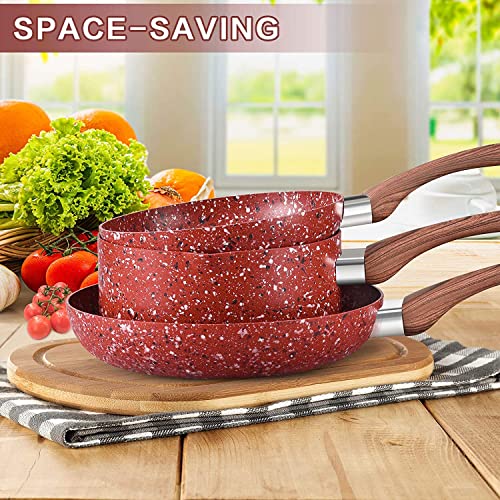 5 Piece Nonstick Cookware Set with Saucepan and Frying Pans M383