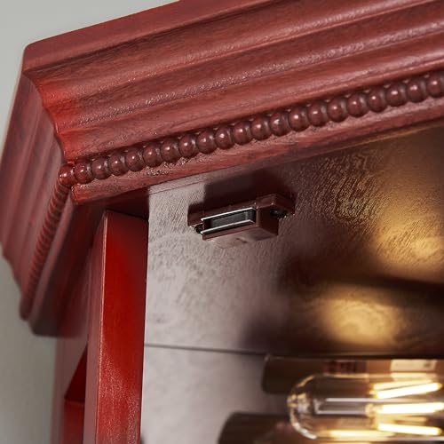 Corner Curio Cabinet Lighted Display with Glass Doors & 4 Adjustable Glass Shelves Z22947