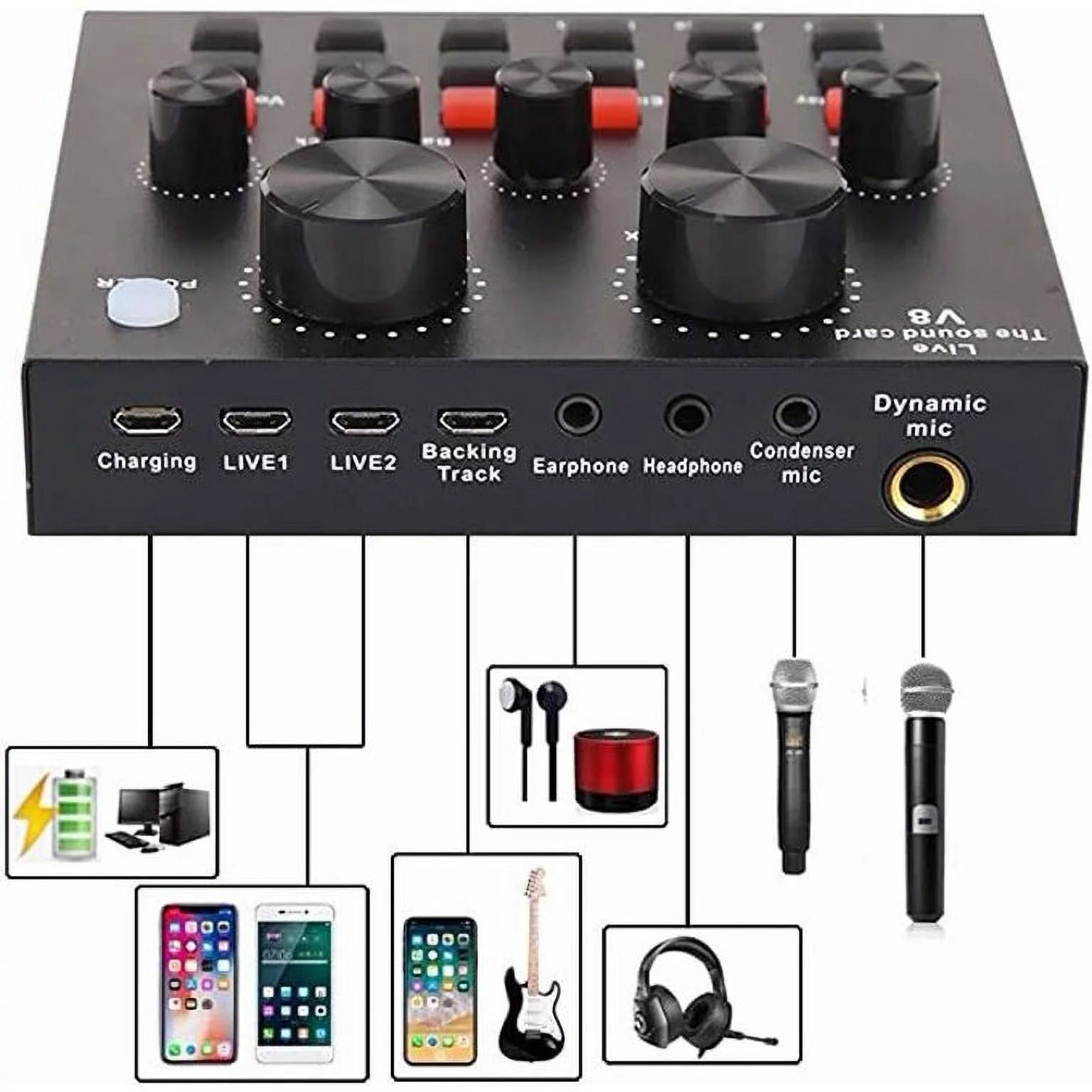 Condenser Microphone Bundle with Voice Changer L6060